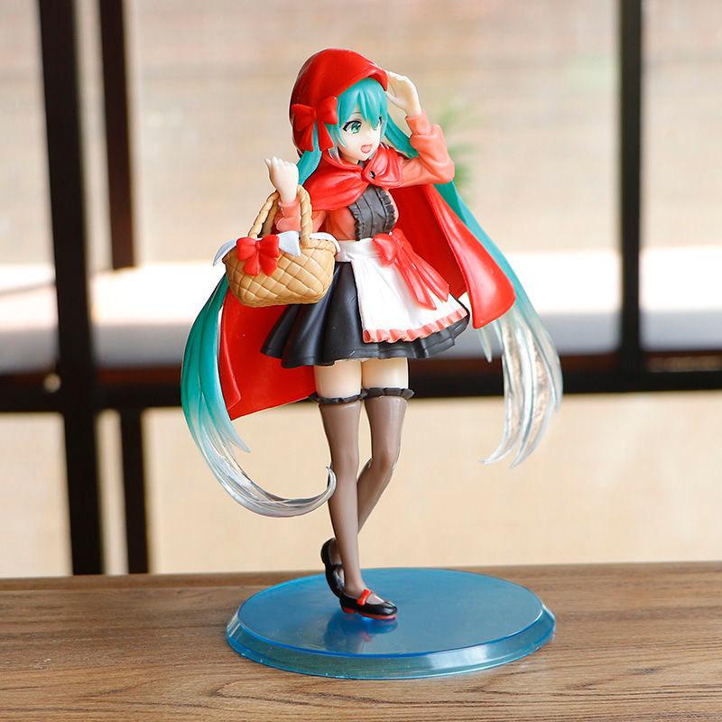 18cm Hatsune Miku Anime Action Figure Manga Statue PVC Catoon Kawaii Little Red Miku Collectible Model 3 - Miku Plush