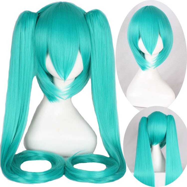 28 Colors Miku Cosplay Wig Long Heat Resistant Synthetic Hair Clip Ponytails Wigs Wig Cap 4 - Miku Plush