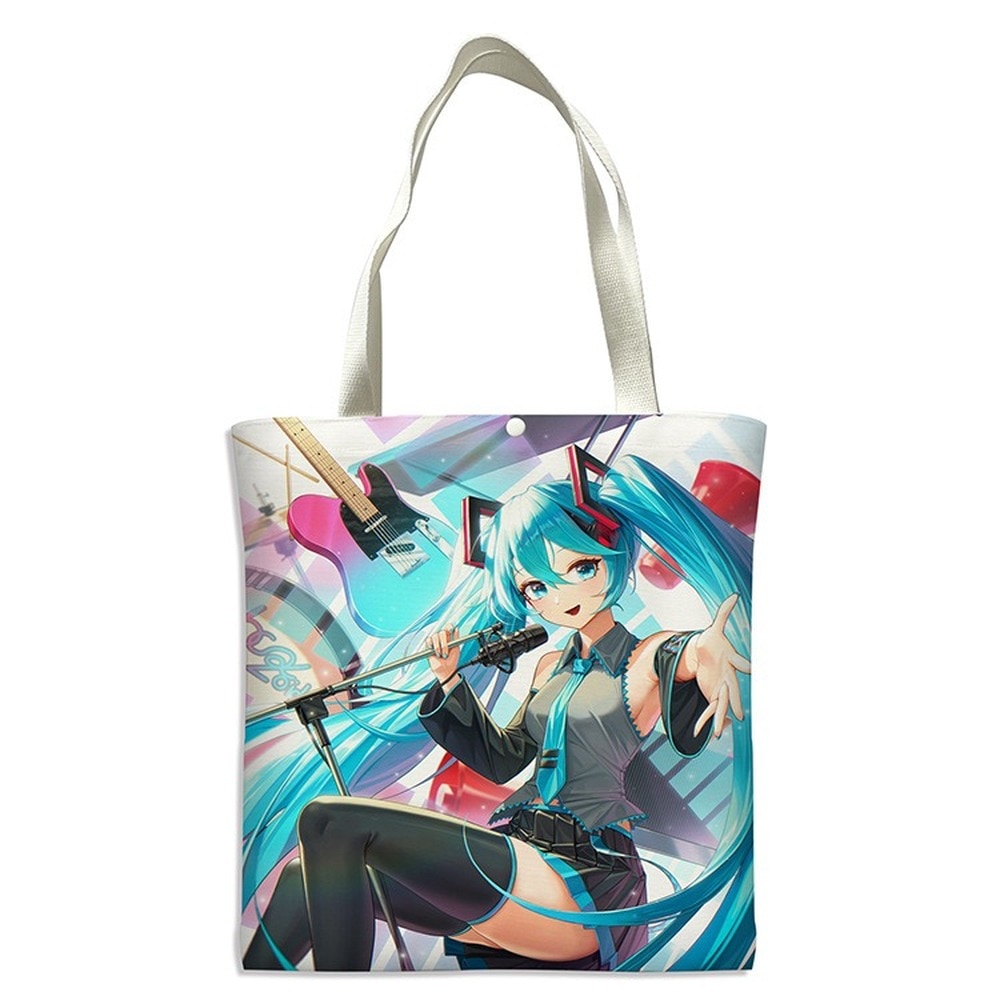 Anime bag Hatsune Miku canvas bag Handbags Shoulder Bags Casual Shopping Girls Handbag Women Elegant gift 1 - Miku Plush
