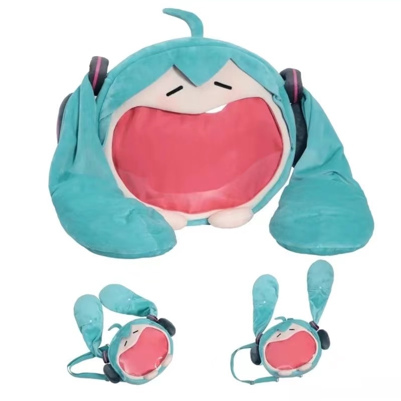 Hatsuned Mikued Kawaii Cartoon Backpack Painful Packet Cute Anime Girl Plush Shoulder Bag Knapsack Student Bag - Miku Plush