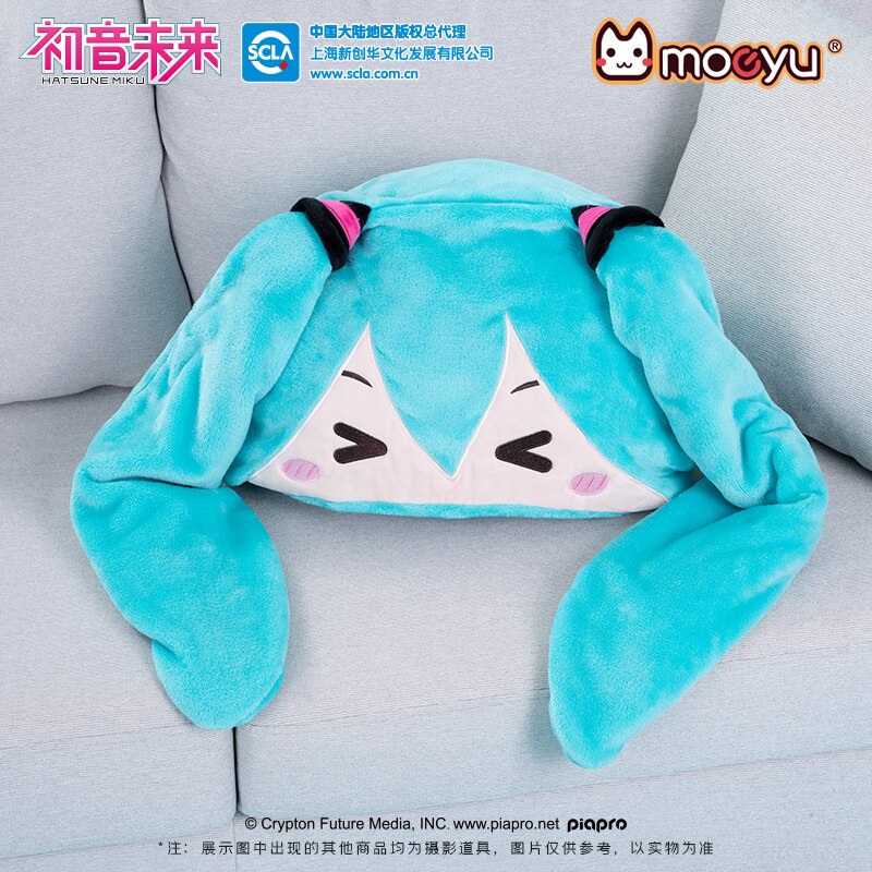 Moeyu Anime Vocaloid Miku Blanket Cloak Hoodie Flannel 2in1 Throw Blanket Pillow Cosplay Costume Soft Warm 4 - Miku Plush